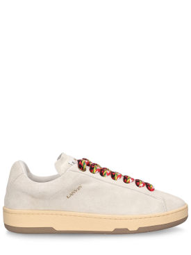 Lanvin: 10mm Lite Curb leather low top sneakers - White - women_0 | Luisa Via Roma