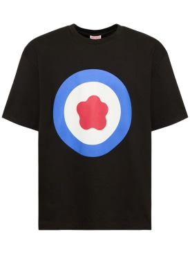 Kenzo Paris: T-shirt oversize Target in cotone con stampa - Nero - men_0 | Luisa Via Roma