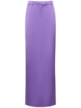 Giuseppe Di Morabito: Tailored satin long skirt - Purple - women_0 | Luisa Via Roma