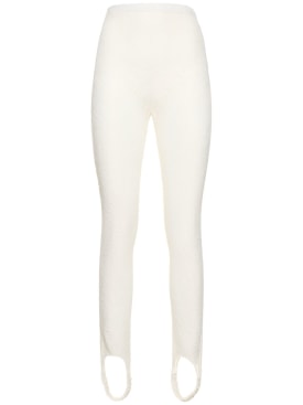Giuseppe Di Morabito: Laize stretch lace leggings w/stirrups - Milk White - women_0 | Luisa Via Roma