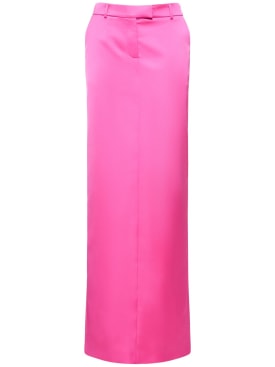 Giuseppe Di Morabito: Tailored satin long skirt - Hot Pink - women_0 | Luisa Via Roma