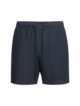 James Perse: Shorts leggeri in lino - Blu - men_0 | Luisa Via Roma