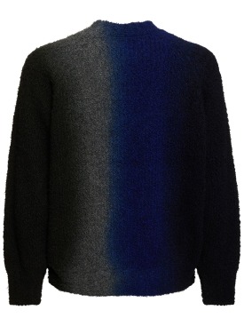 Sacai: Suéter de punto tie dye - Negro/Caqui - men_0 | Luisa Via Roma