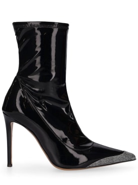 Alexandre Vauthier: 105mm Stretch faux leather ankle boots - Black - women_0 | Luisa Via Roma