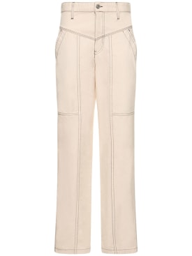 Marant Etoile: Denzel cotton wide pants - Ecru - women_0 | Luisa Via Roma