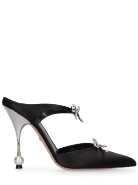 Giambattista Valli: 105mm Satin high heel mules - Black - women_0 | Luisa Via Roma