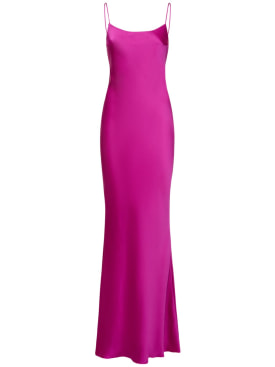 The Andamane: Ninfea crepe satin maxi slip dress - Pink - women_0 | Luisa Via Roma