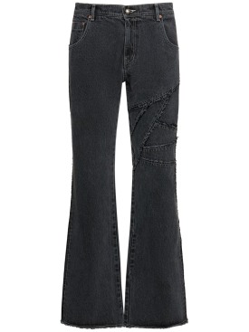 Andersson Bell: Ghentel raw-cut flared jeans - Black - men_0 | Luisa Via Roma