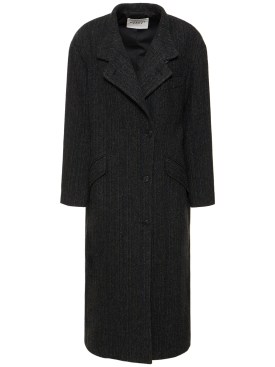 Marant Etoile: Sabine wool long coat - Black - women_0 | Luisa Via Roma