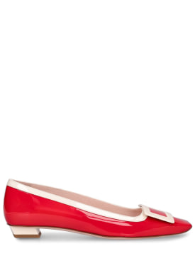 Roger Vivier: LVR Exclusive Belle Vivier leather heels - Red/White - women_0 | Luisa Via Roma