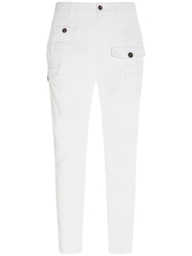 Dsquared2: Sexy Cargo stretch cotton pants - White - men_0 | Luisa Via Roma
