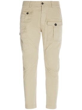 Dsquared2: Sexy Cargo stretch cotton pants - Beige - men_0 | Luisa Via Roma