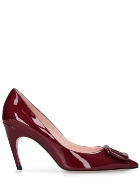 Roger Vivier: 85mm Choc patent leather pumps - Dark Red - women_0 | Luisa Via Roma