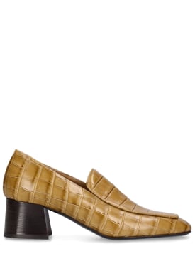 Toteme: 55mm The Block Heel leather pumps - Dark Yellow - women_0 | Luisa Via Roma