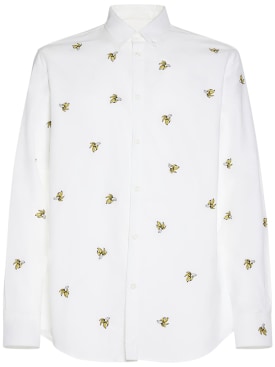 Dsquared2: Embroidered cotton relaxed shirt - White - men_0 | Luisa Via Roma