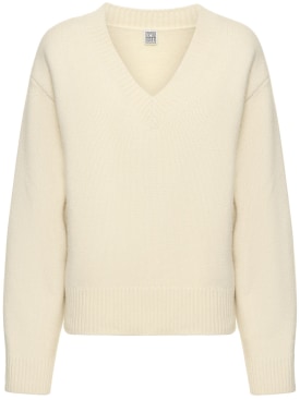 Toteme: Suéter de cashmere y lana - Blanco - women_0 | Luisa Via Roma