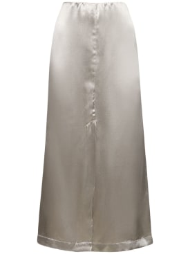 Loulou Studio: Lys silk blend midi skirt - Grey - women_0 | Luisa Via Roma