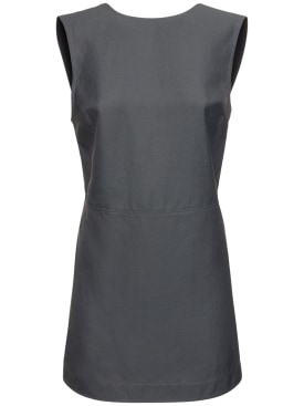 Loulou Studio: Hoya sleeveless viscose blend mini dress - Grey - women_0 | Luisa Via Roma