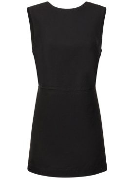Loulou Studio: Hoya sleeveless viscose blend mini dress - Black - women_0 | Luisa Via Roma