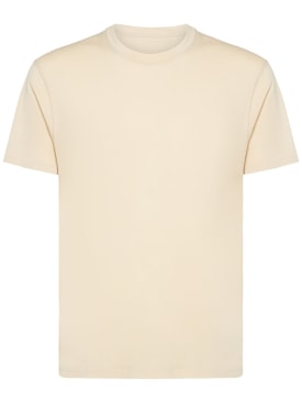 Tom Ford: Lyocell & cotton t-shirt - Champagne - men_0 | Luisa Via Roma