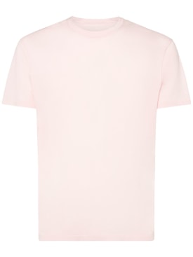 Tom Ford: Lyocell & cotton t-shirt - Light Pink - men_0 | Luisa Via Roma