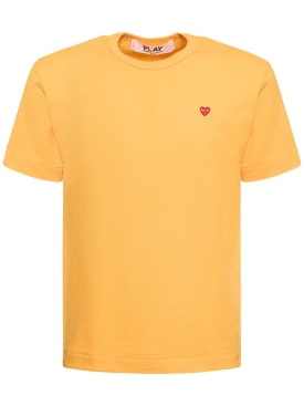 Comme des Garçons Play: Play logo cotton t-shirt - Yellow - men_0 | Luisa Via Roma