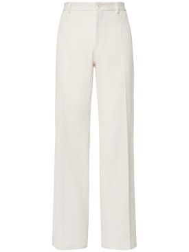 Dolce&Gabbana: Cotton blend straight pants - White - men_0 | Luisa Via Roma