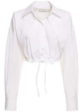Alexander Wang: 双层棉质短款衬衫 - 白色 - women_0 | Luisa Via Roma