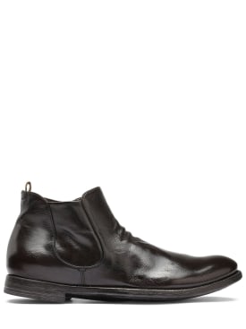 Officine Creative: Ingnis leather ankle boots - Ebony - men_0 | Luisa Via Roma