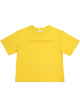 Marc Jacobs: T-shirt in jersey di cotone organico - Giallo - kids-girls_0 | Luisa Via Roma