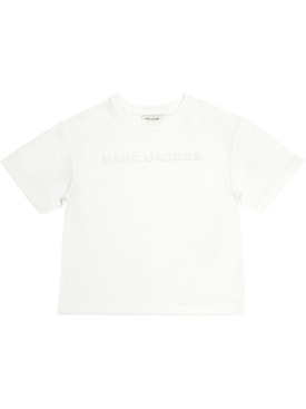 Marc Jacobs: T-shirt en jersey de coton biologique - Blanc - kids-girls_0 | Luisa Via Roma
