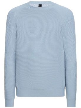 Alphatauri: Fosop crewneck sweater - Stone Blue - men_0 | Luisa Via Roma