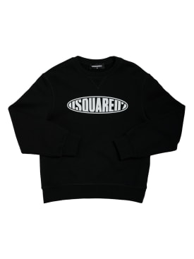 Dsquared2: Sweatshirt aus Baumwolle mit Logodruck - Schwarz - kids-boys_0 | Luisa Via Roma