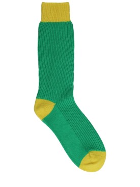 Guest In Residence: The soft cashmere socks - Green//Yellow - women_0 | Luisa Via Roma