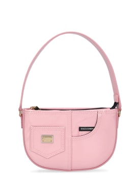Dolce&Gabbana: Patent leather shoulder bag - Pink - kids-girls_0 | Luisa Via Roma