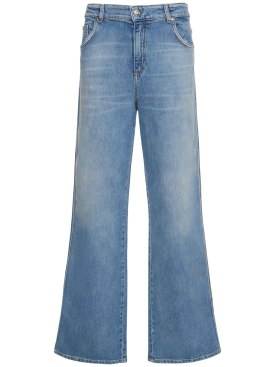 Blumarine: Jeans anchos de denim - Azul - women_0 | Luisa Via Roma