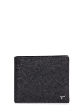 Tom Ford: Saffiano leather bifold wallet - Black - men_0 | Luisa Via Roma