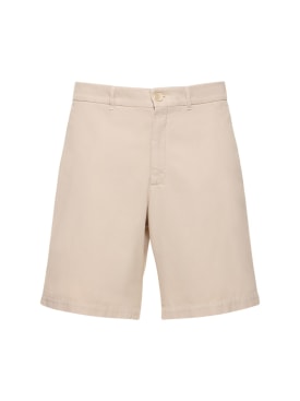 Brunello Cucinelli: Dyed cotton Bermuda shorts - Light Beige - men_0 | Luisa Via Roma