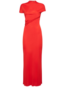 Khaite: Yenza slinky viscose long dress - Red - women_0 | Luisa Via Roma