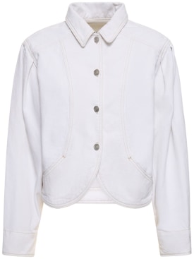 Isabel Marant: Valette puff sleeves cotton coat - White - women_0 | Luisa Via Roma