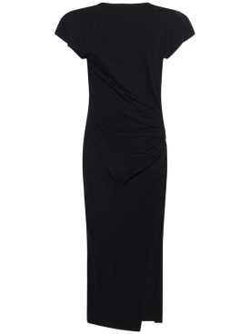 Isabel Marant: Vestido maxi de algodón manga corta - Negro - women_0 | Luisa Via Roma
