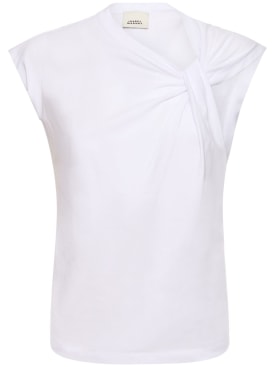 Isabel Marant: Camiseta de algodón - Blanco - women_0 | Luisa Via Roma