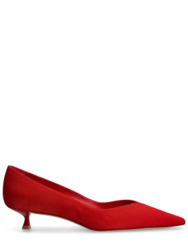 Stuart Weitzman: 35毫米Eva麂皮高跟鞋 - 红色 - women_0 | Luisa Via Roma