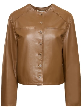 Loulou Studio: Brize leather jacket - Brown - women_0 | Luisa Via Roma