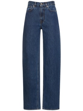 Loulou Studio: Samur cotton denim jeans - Washed Blue - women_0 | Luisa Via Roma