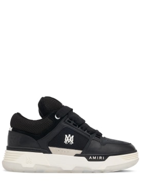 Amiri: MA-1 leather low top sneakers - Black/White - men_0 | Luisa Via Roma
