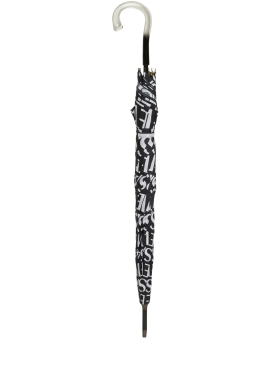 Versace: Paraguas con logo - Negro/Blanco - ecraft_0 | Luisa Via Roma