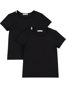 Dolce&Gabbana: Lot de 2 t-shirts en jersey de coton - Noir - kids-boys_0 | Luisa Via Roma