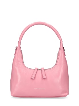 Marge Sherwood: Mini Hobo leather bag w/strap - Candy Pink Glossy - women_0 | Luisa Via Roma