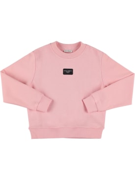 Dolce&Gabbana: Logo cotton sweatshirt - Pink - kids-girls_0 | Luisa Via Roma